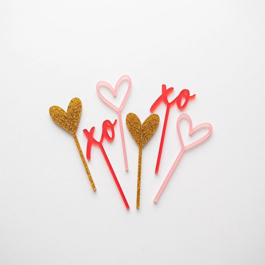 Valentine Acrylic Cupcake Toppers Birch Bar + Co.