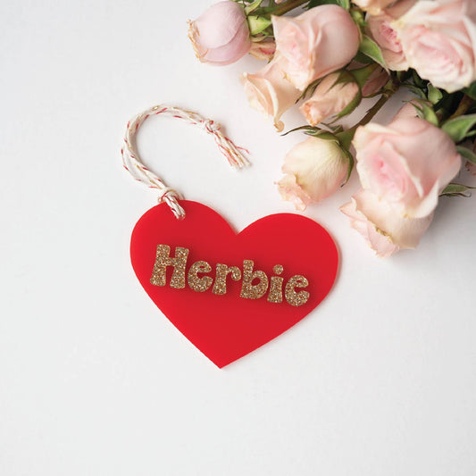 Personalized Acrylic Red Heart Birch Bar + Co.