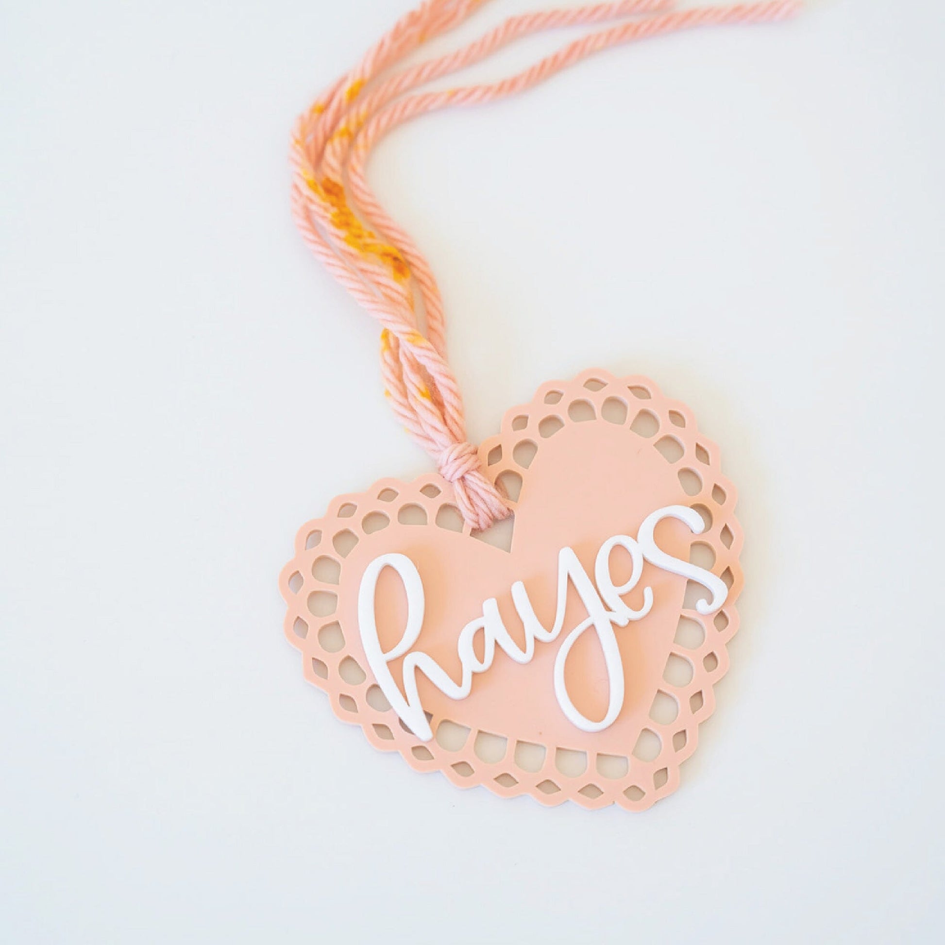 Personalized Scalloped Heart Tag Birch Bar + Co.