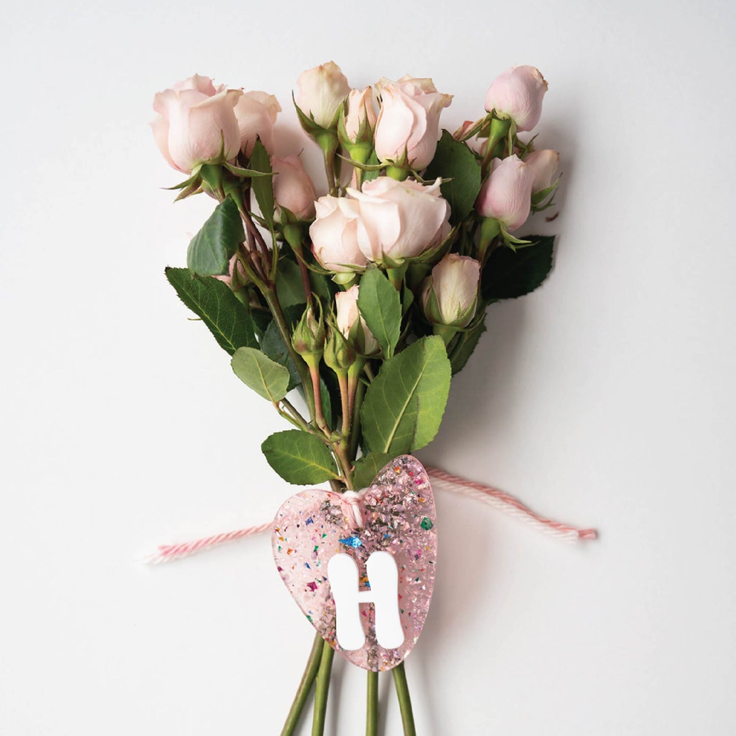 Personalized Confetti Initial Heart Tag Birch Bar + Co.