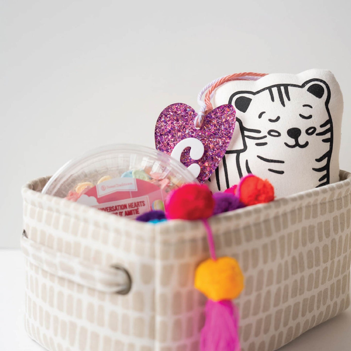 Personalized Confetti Initial Heart Tag Birch Bar + Co.