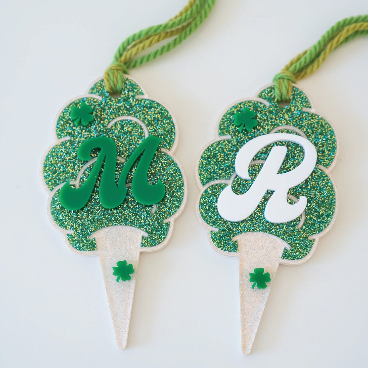 Personalized Cotton Candy Shamrock Tag Birch Bar + Co.