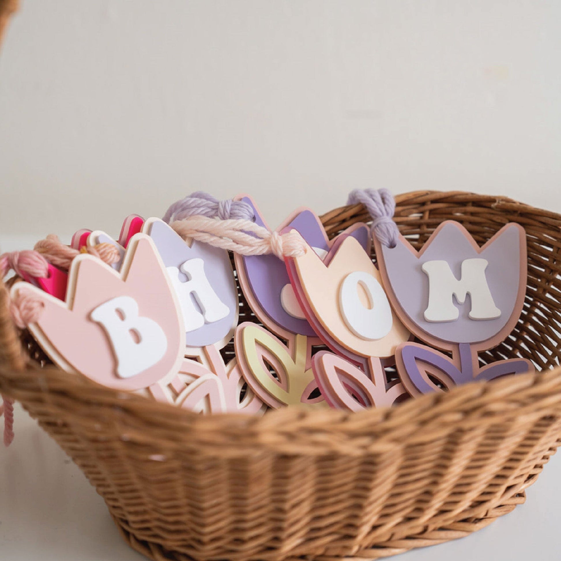 Spring Tulip Initial Tag Birch Bar + Co.