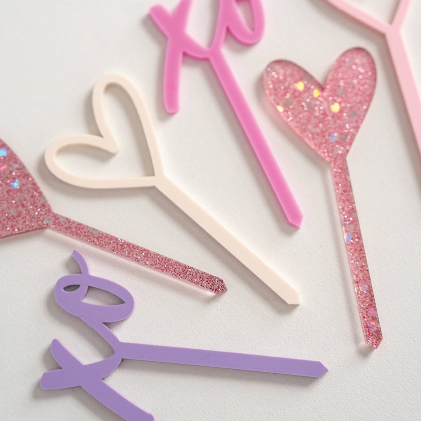 Heart + XO Acrylic Cupcake Toppers Birch Bar + Co.