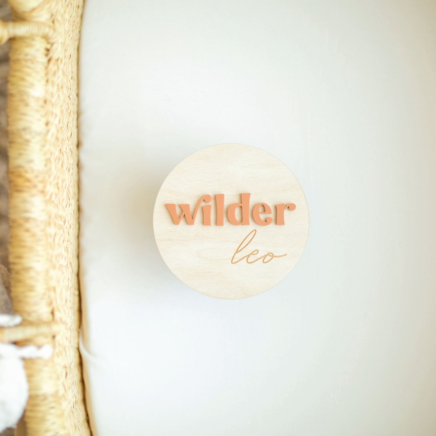 Wooden Birth Announcement with Personalized Names Birch Bar + Co.