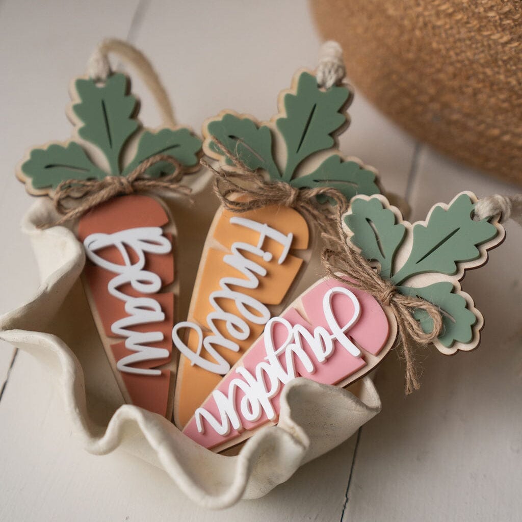 Personalized Carrot Basket Tag Birch Bar + Co. 