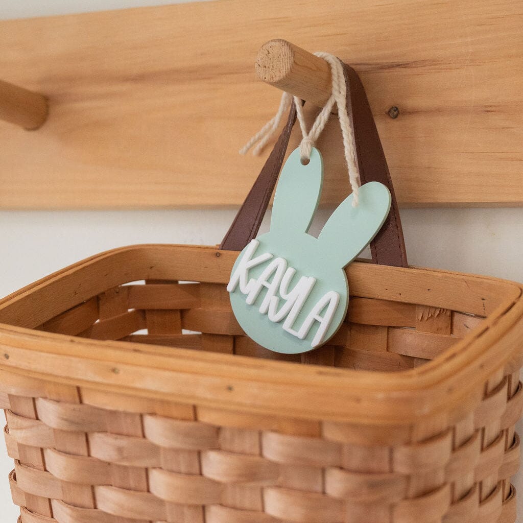 Personalized Name Bunny Basket Tag Birch Bar + Co. 