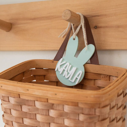Personalized Name Bunny Basket Tag Birch Bar + Co. 