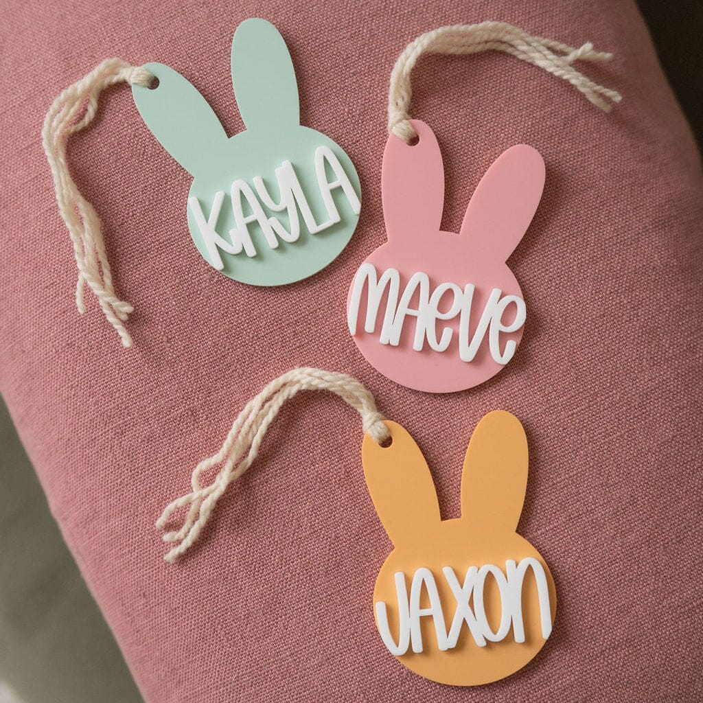 Personalized Name Bunny Basket Tag Birch Bar + Co. 