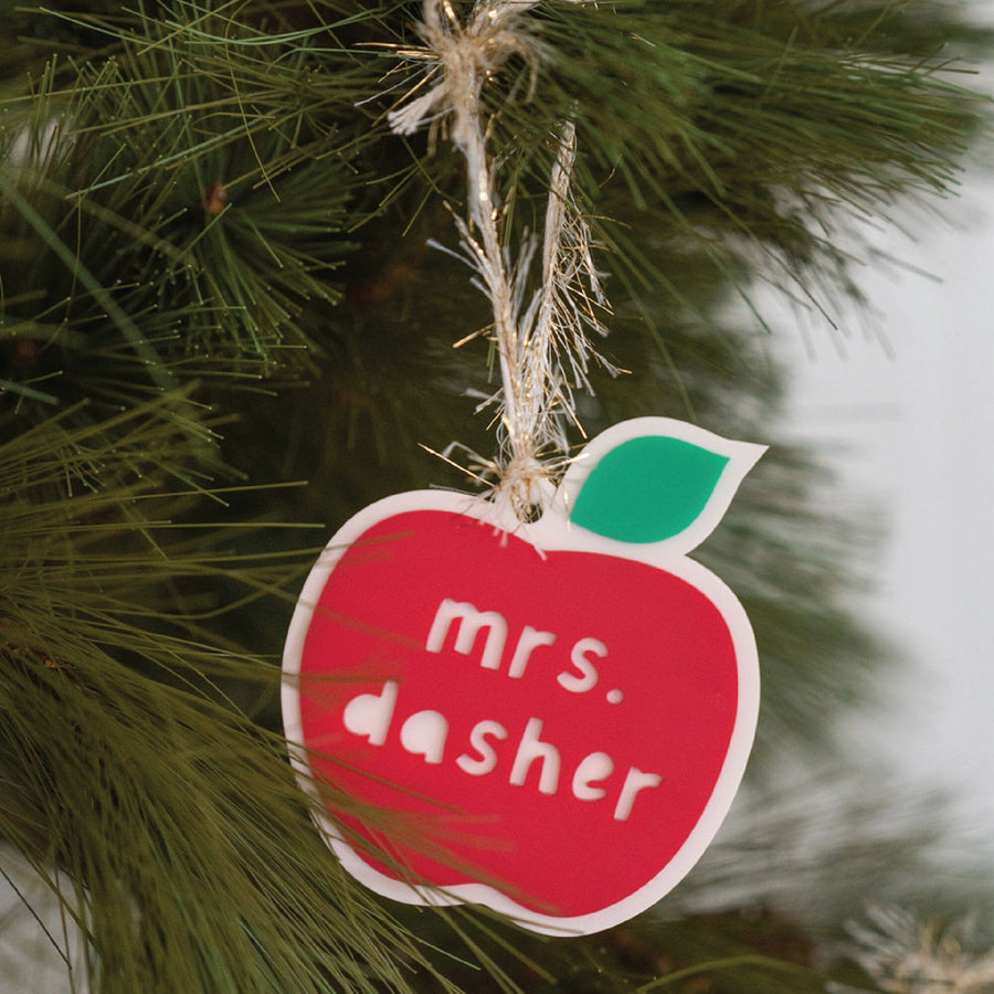 Personalized Teacher Apple Gift Tag Birch Bar + Co. 