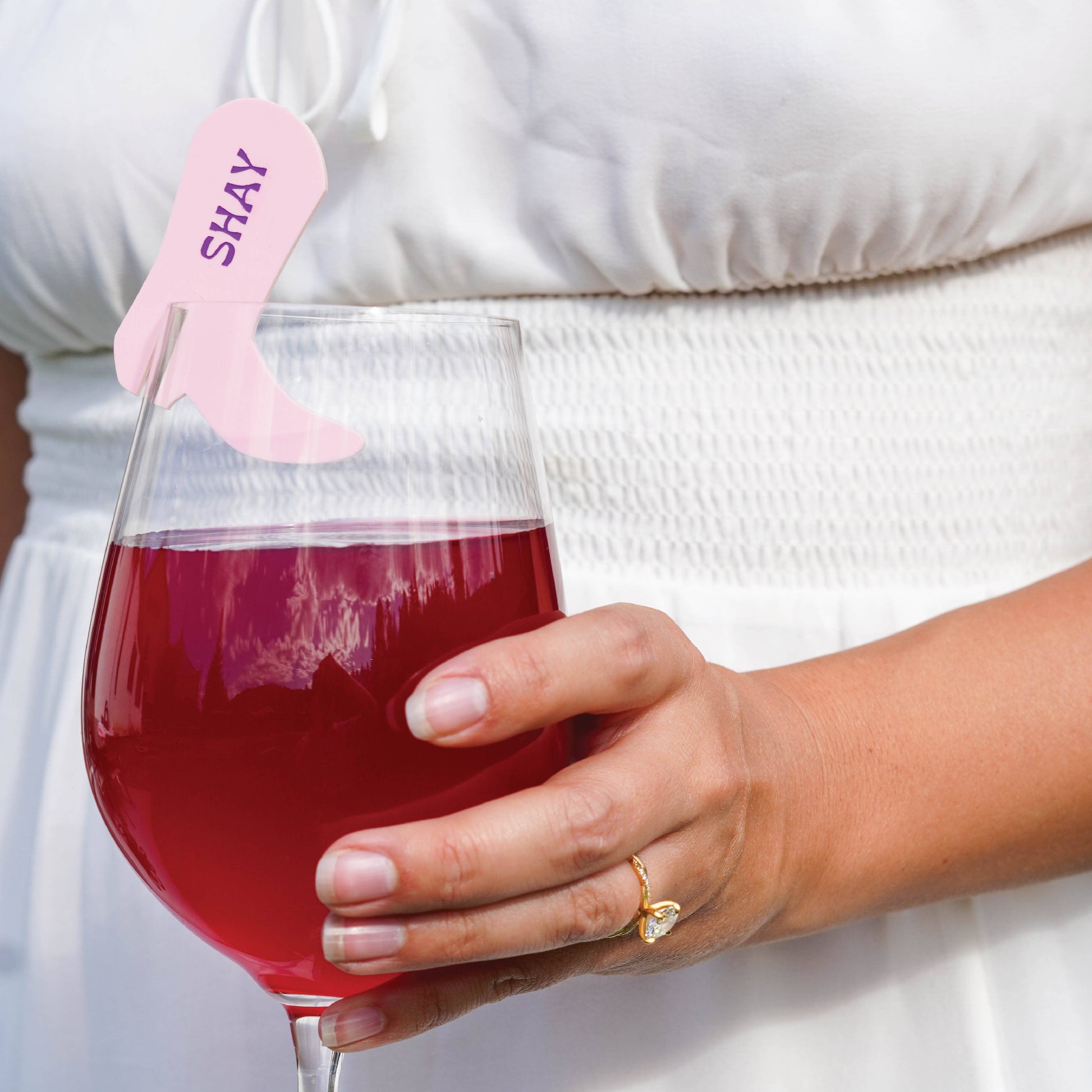 Personalized Cowgirl Boot Drink Tags Birch Bar + Co. 
