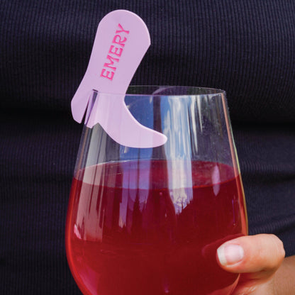 Personalized Cowgirl Boot Drink Tags Birch Bar + Co. 