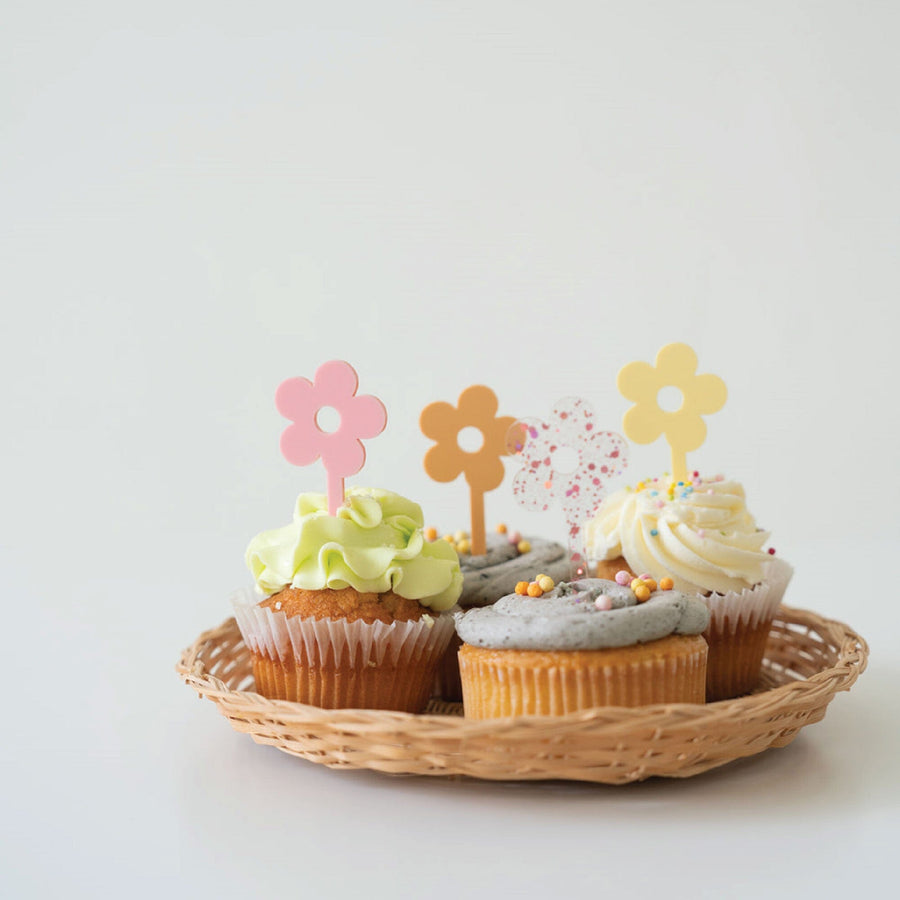 Daisy Bloom Acrylic Cupcake Toppers Birch Bar + Co. 