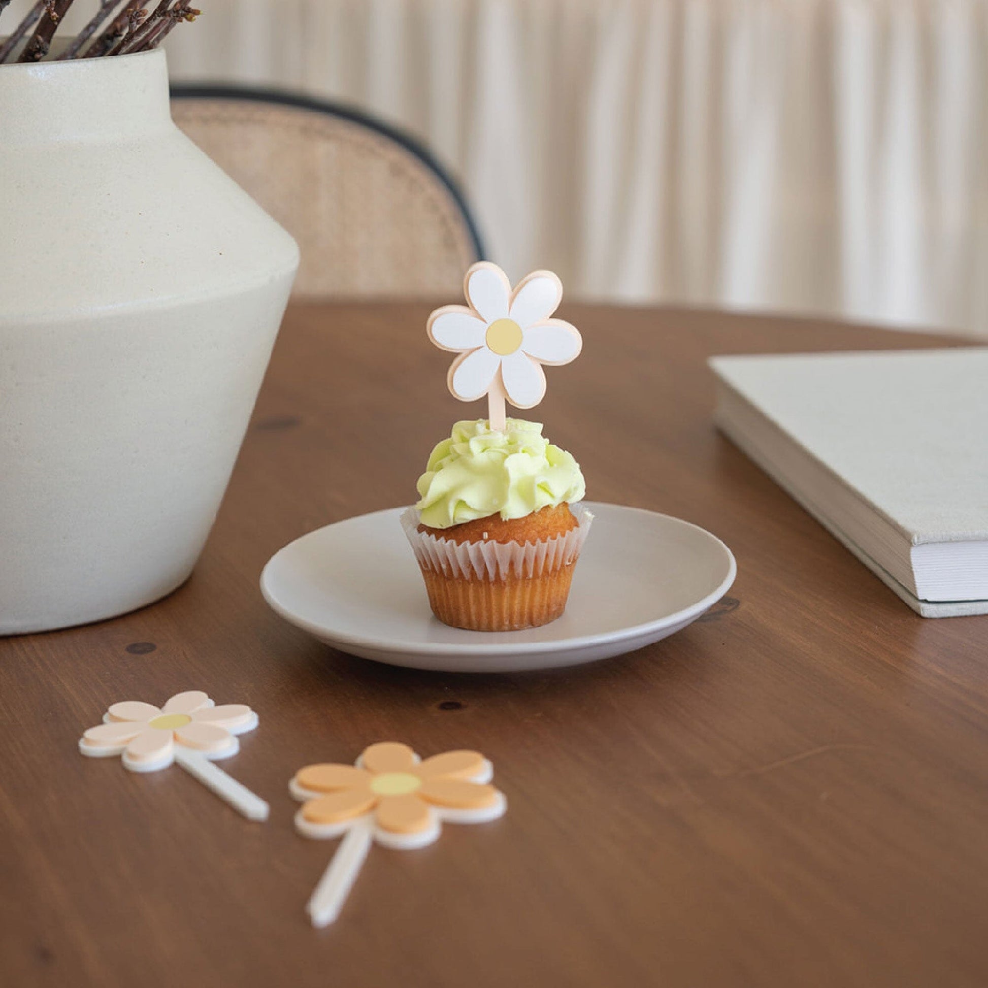 Daisy Acrylic Cupcake Toppers Birch Bar + Co. 