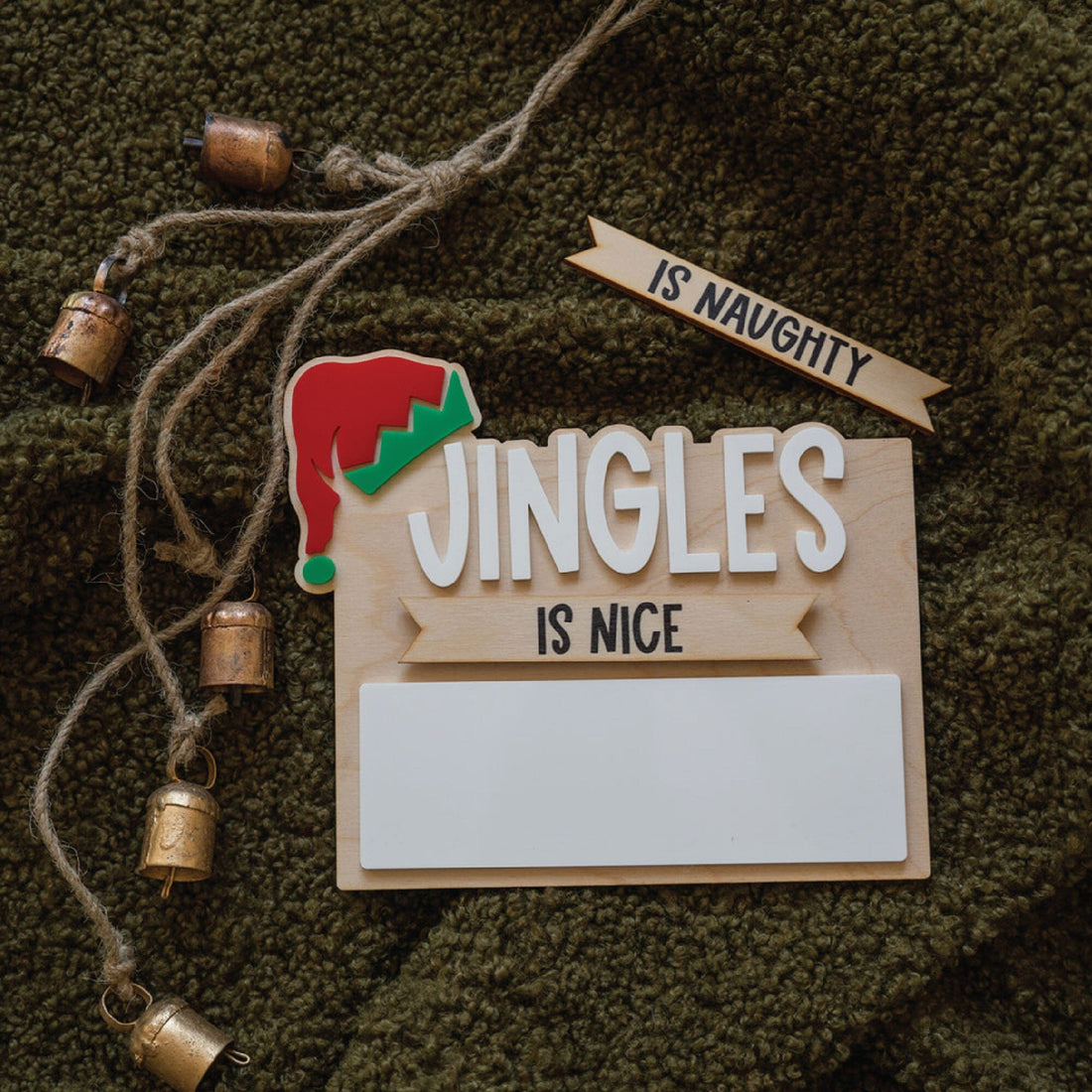 Personalized Naughty or Nice Elf Message Sign Birch Bar + Co. 