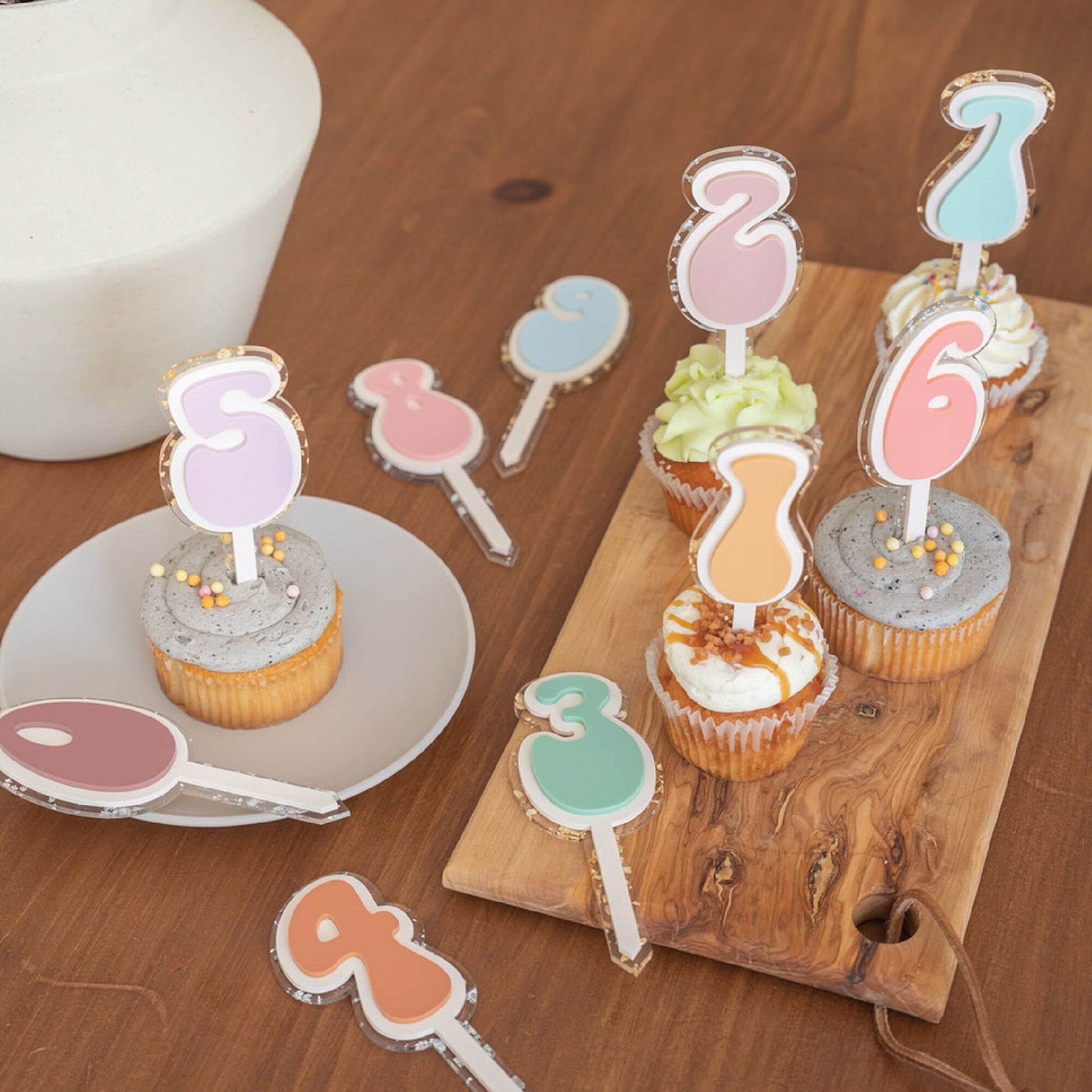 Retro Number Cupcake Topper Birch Bar + Co. 