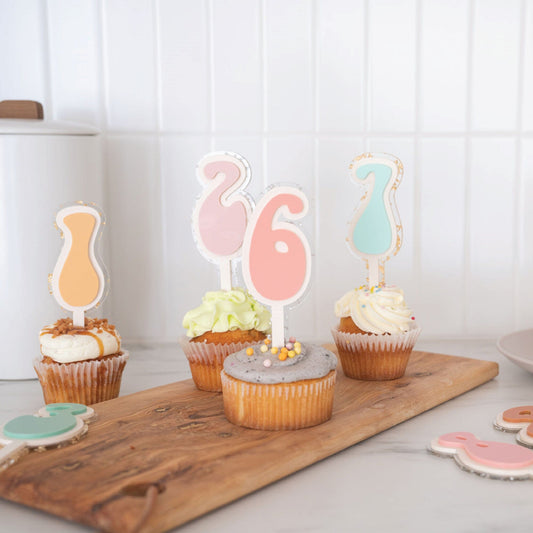 Retro Number Cupcake Topper Birch Bar + Co. 