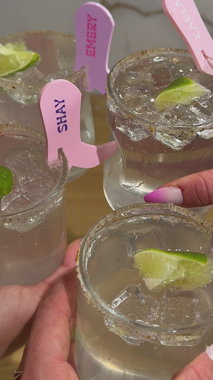 Personalized Cowgirl Boot Drink Tags