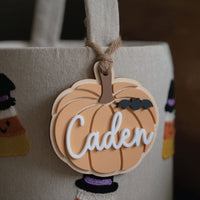 Acrylic Pumpkin Boo Basket Tag Birch Bar + Co. 