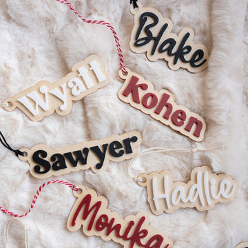 Personalized Holiday Stocking Name Tags Birch Bar + Co. 