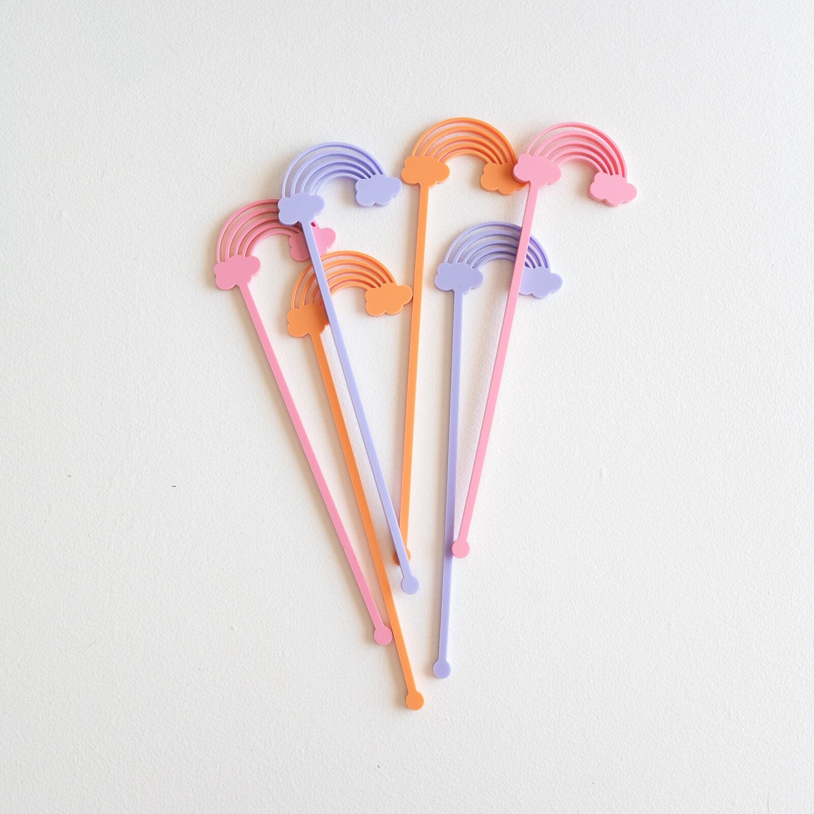 Rainbow Acrylic Swizzle Sticks Birch Bar + Co. 