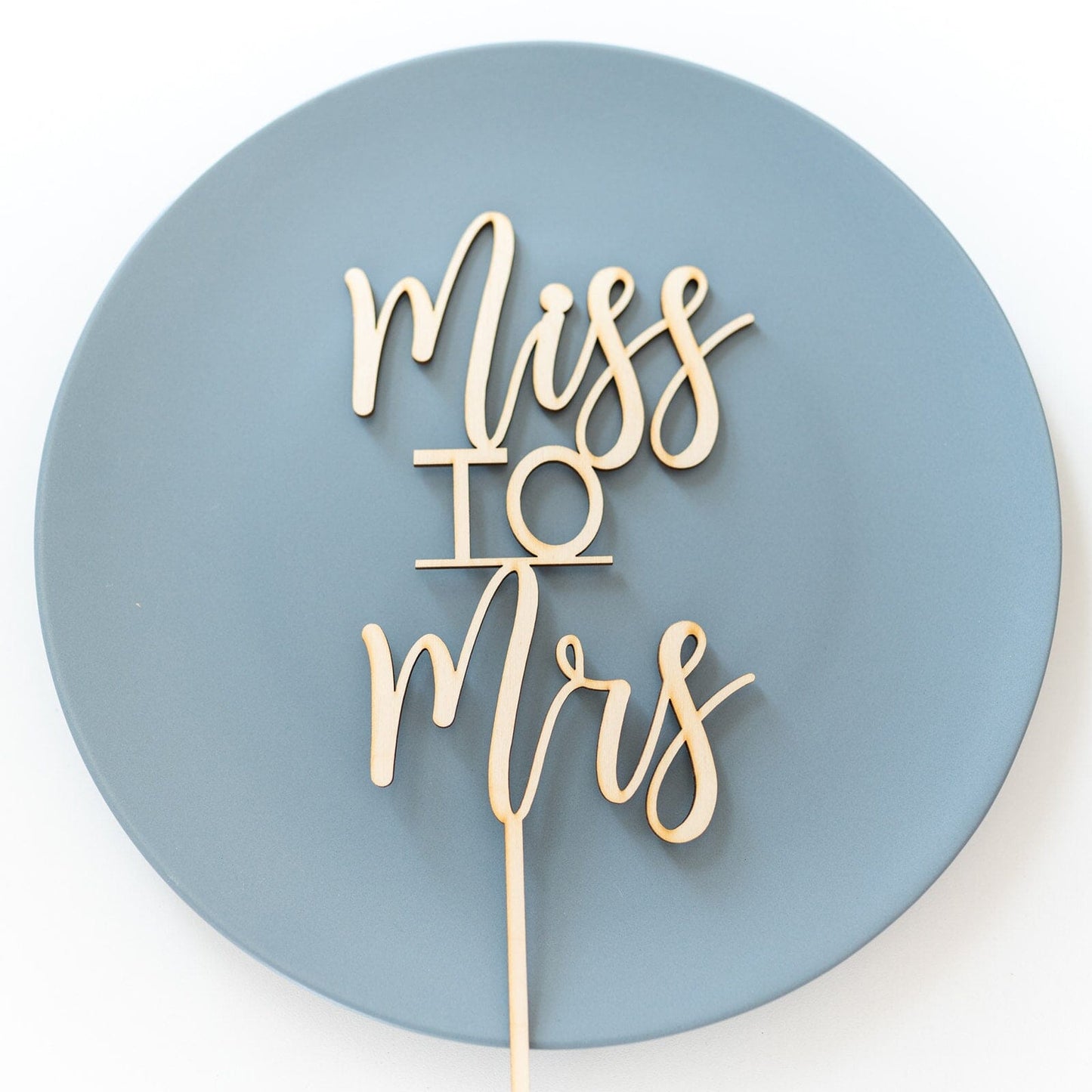 Miss to Mrs Wood Cake Topper Birch Bar + Co. 