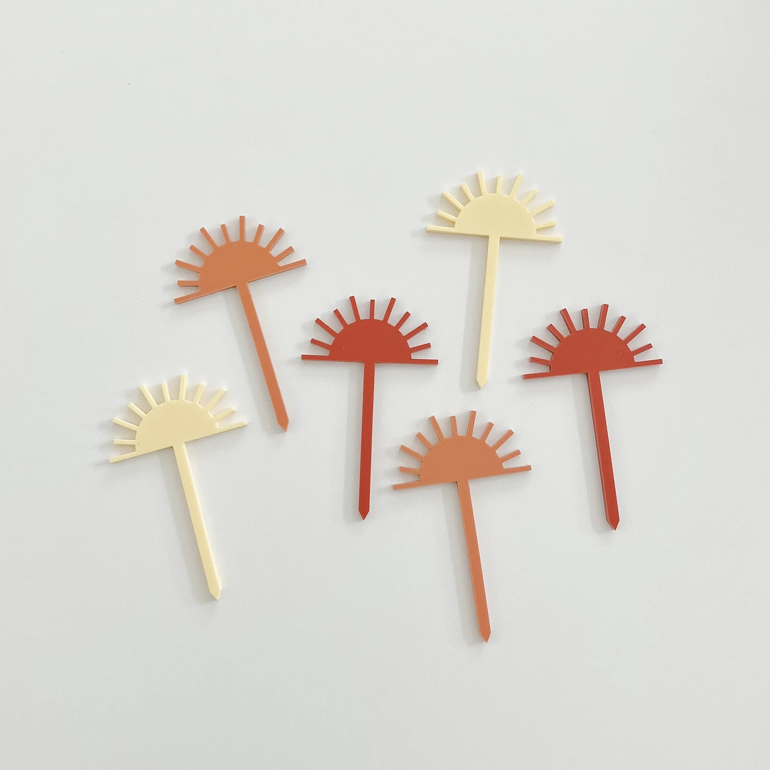 Half Sun Acrylic Cupcake Toppers Birch Bar + Co. 