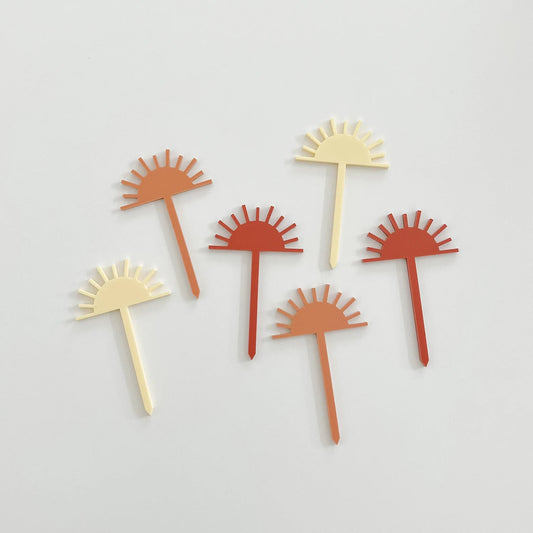 Half Sun Acrylic Cupcake Toppers Birch Bar + Co. 