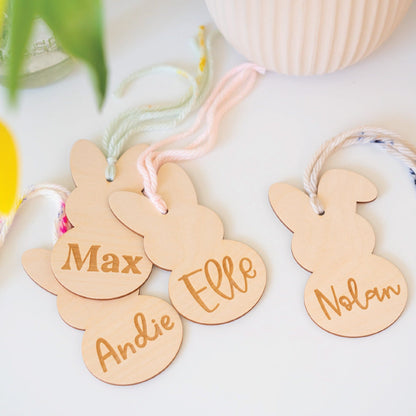 Personalized Wooden Bunny Tags Birch Bar + Co. 