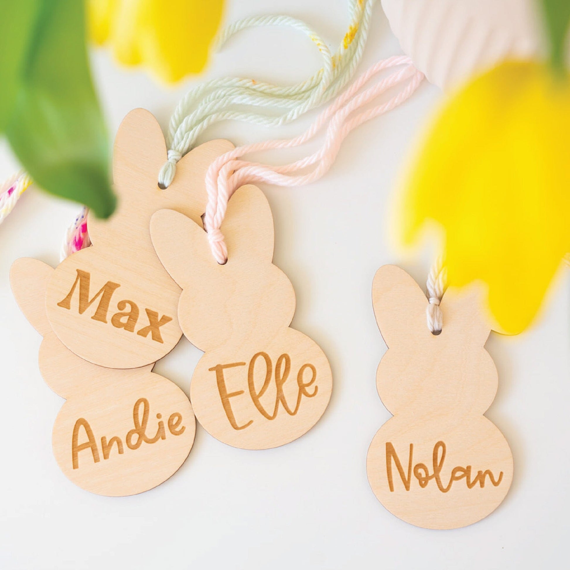 Personalized Wooden Bunny Tags Birch Bar + Co. 