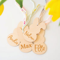 Personalized Wooden Bunny Tags Birch Bar + Co. 