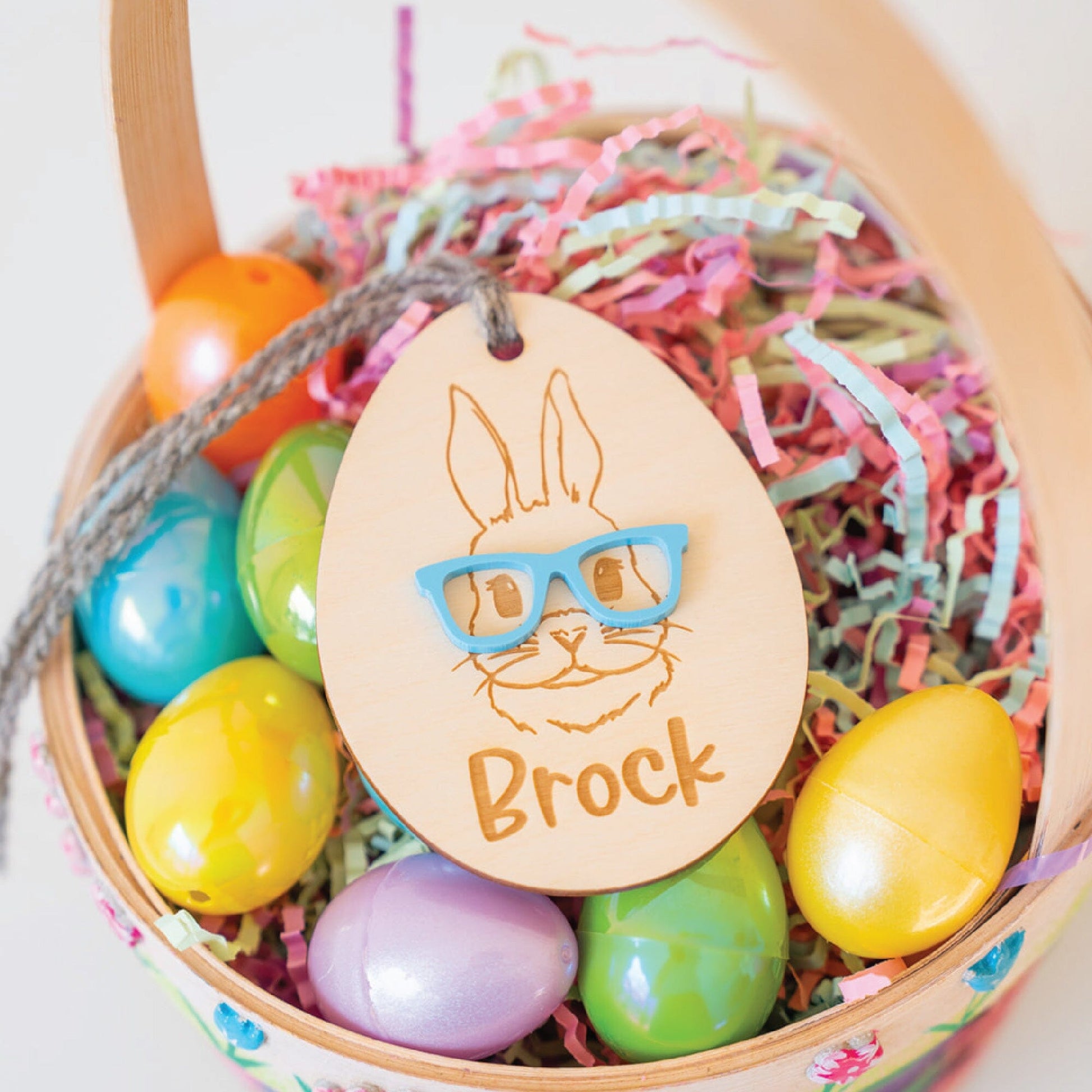 Personalized Bunny with Glasses Tag Birch Bar + Co. 