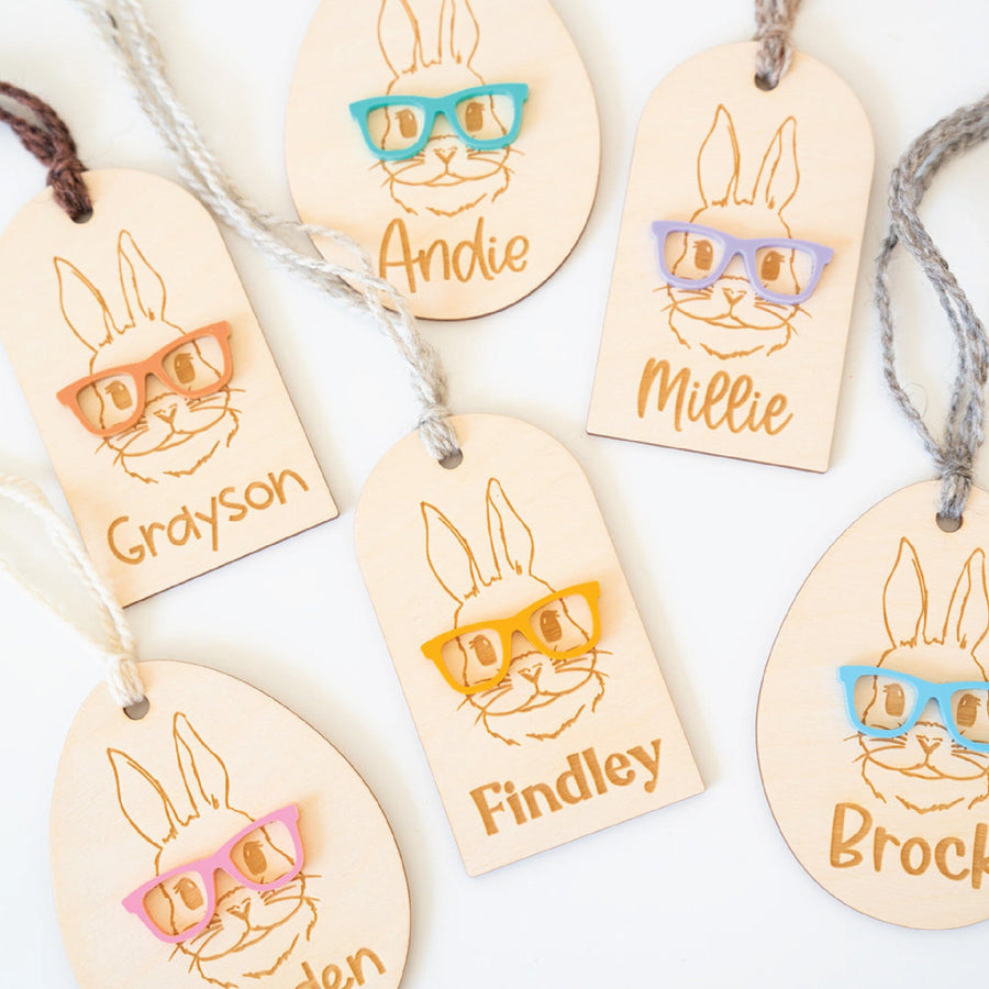 Personalized Bunny with Glasses Tag Birch Bar + Co. 