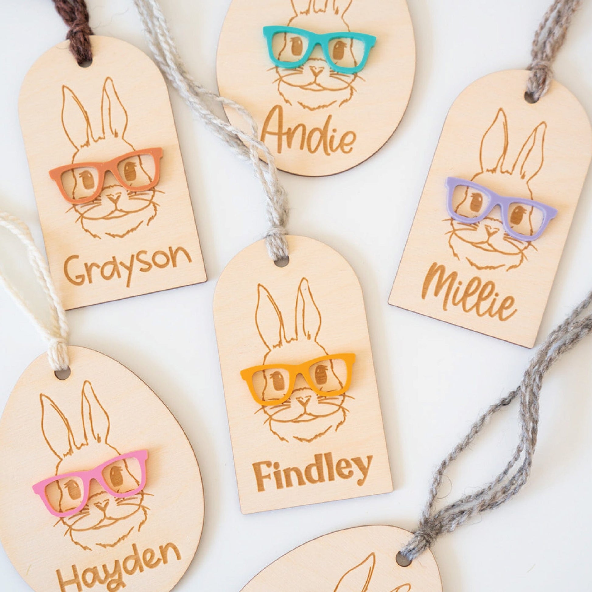 Personalized Bunny with Glasses Tag Birch Bar + Co. 