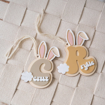 Personalized Bunny Ear + Tail Basket Tag Birch Bar + Co. 