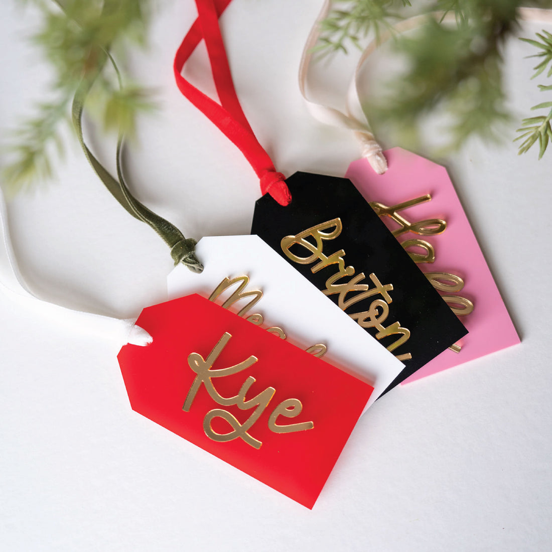 Personalized Christmas Stocking Acrylic Tags Birch Bar + Co. 