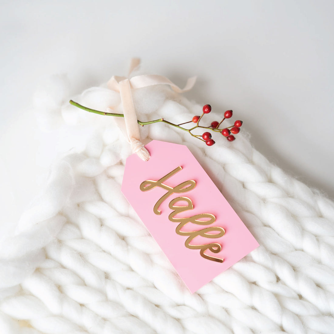 Personalized Christmas Stocking Acrylic Tags Birch Bar + Co. 