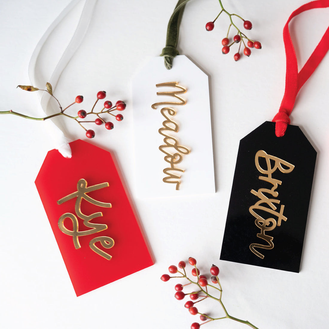 Personalized Christmas Stocking Acrylic Tags Birch Bar + Co. 