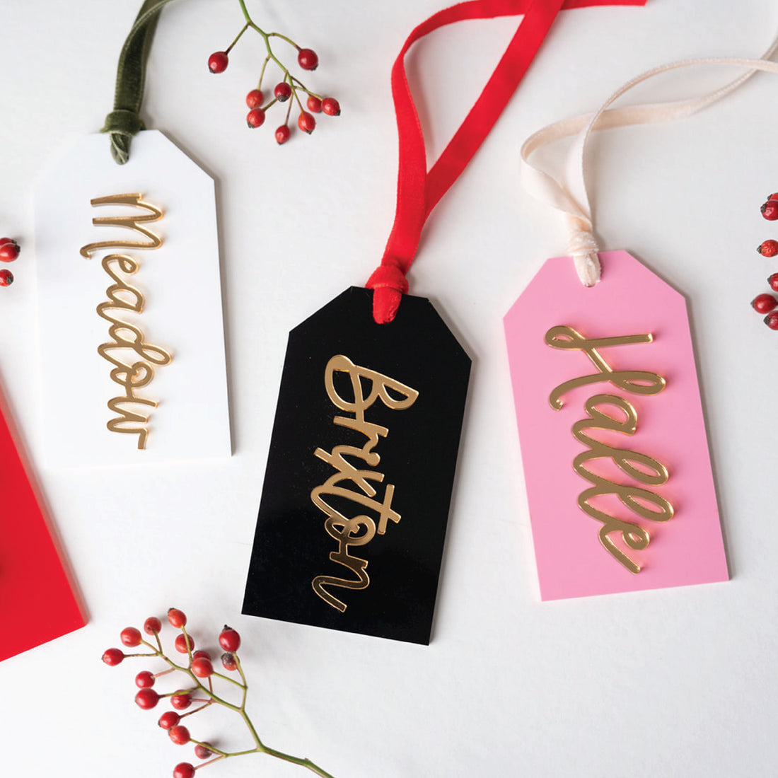 Personalized Christmas Stocking Acrylic Tags Birch Bar + Co. 