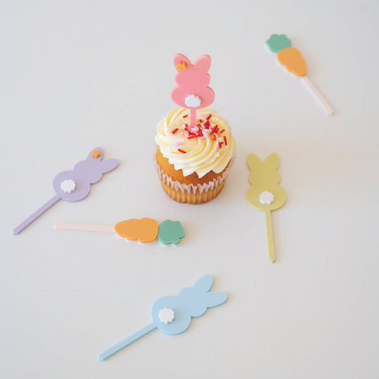 Easter Bunny + Carrot Cupcake Toppers Birch Bar + Co. 