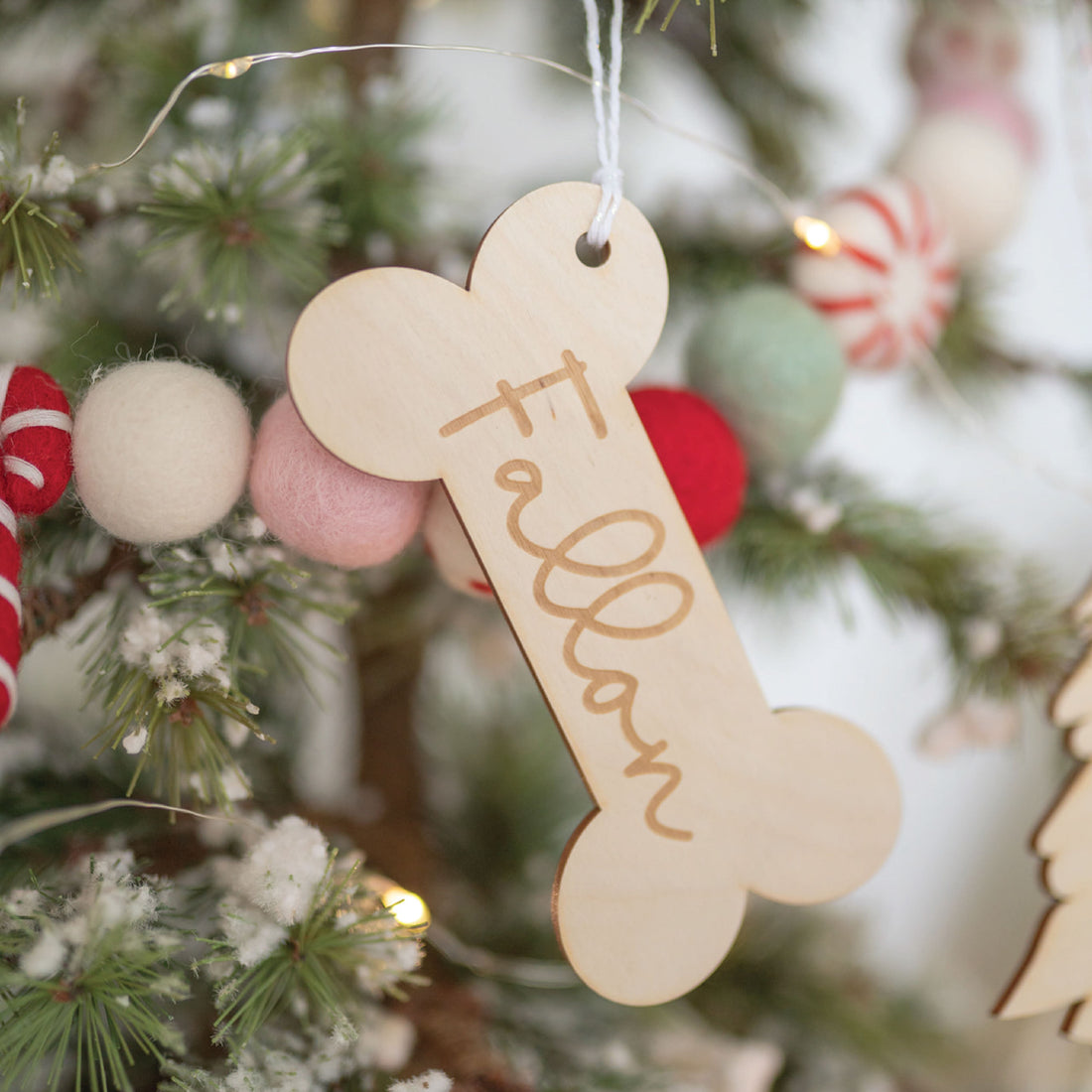 Engraved Dog Bone Ornament Birch Bar + Co. 