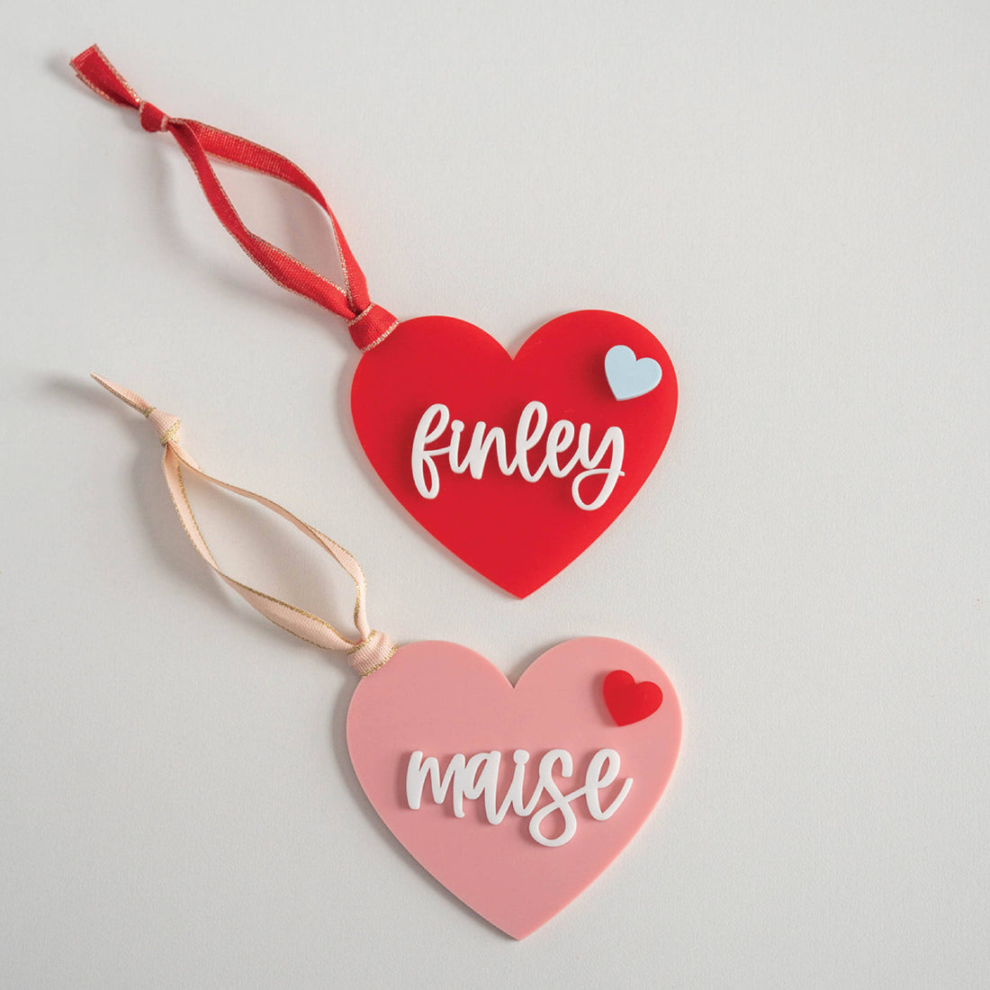 Personalized Double Heart Valentine's Hang Tag Birch Bar + Co. 