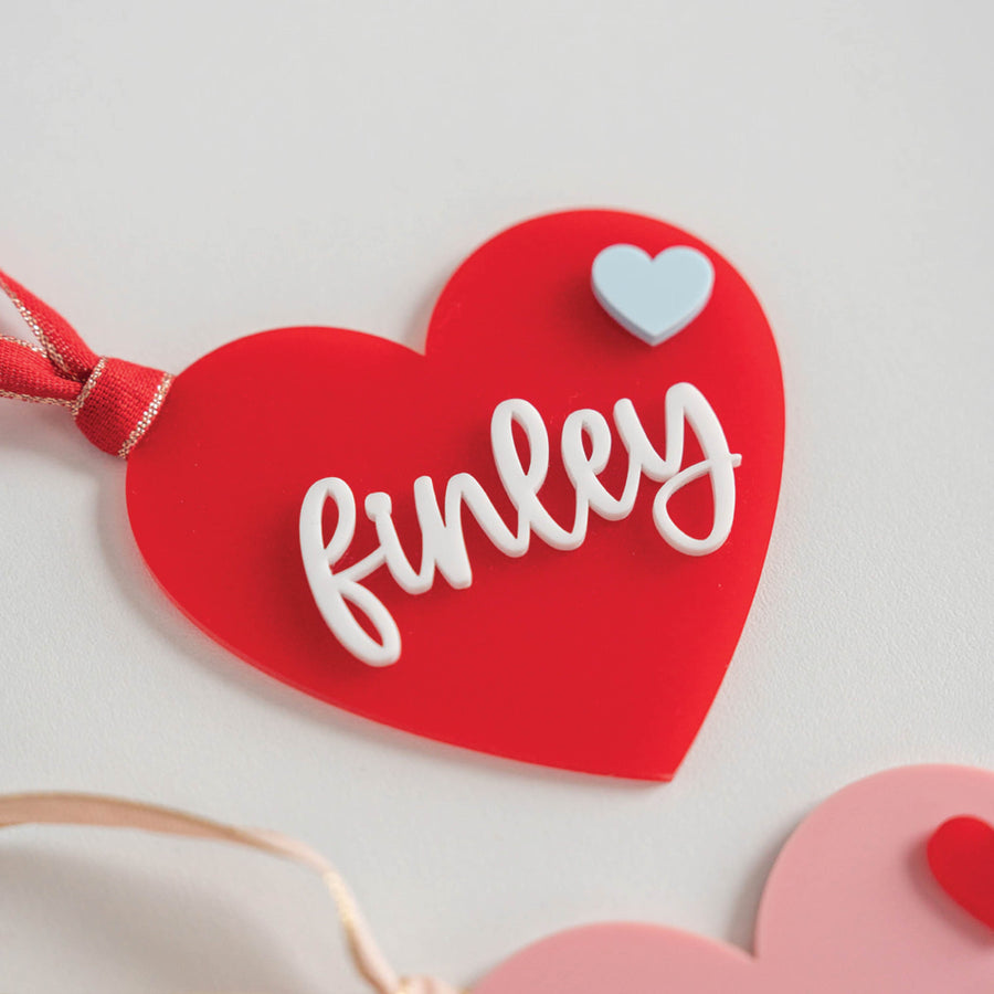 Personalized Double Heart Valentine's Hang Tag Birch Bar + Co. 
