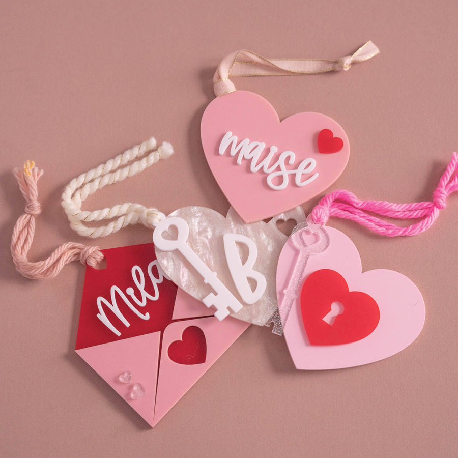 Personalized Double Heart Valentine's Hang Tag Birch Bar + Co. 