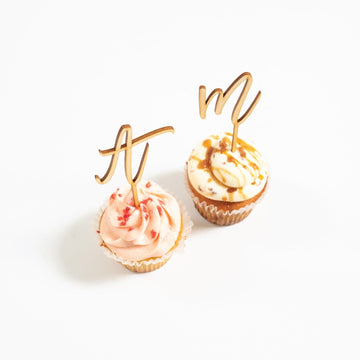 Letter Wood Cupcake Toppers Birch Bar + Co. 