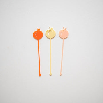 Peach Acrylic Swizzle Sticks Birch Bar + Co. 