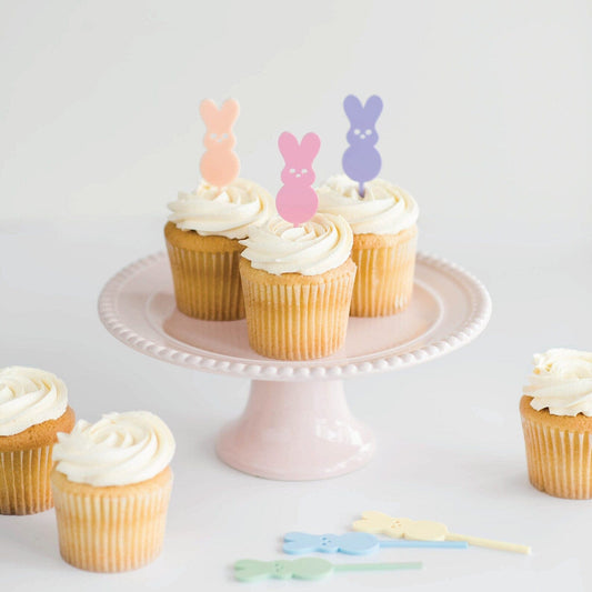 Bunny Acrylic Cupcake Toppers Birch Bar + Co. 