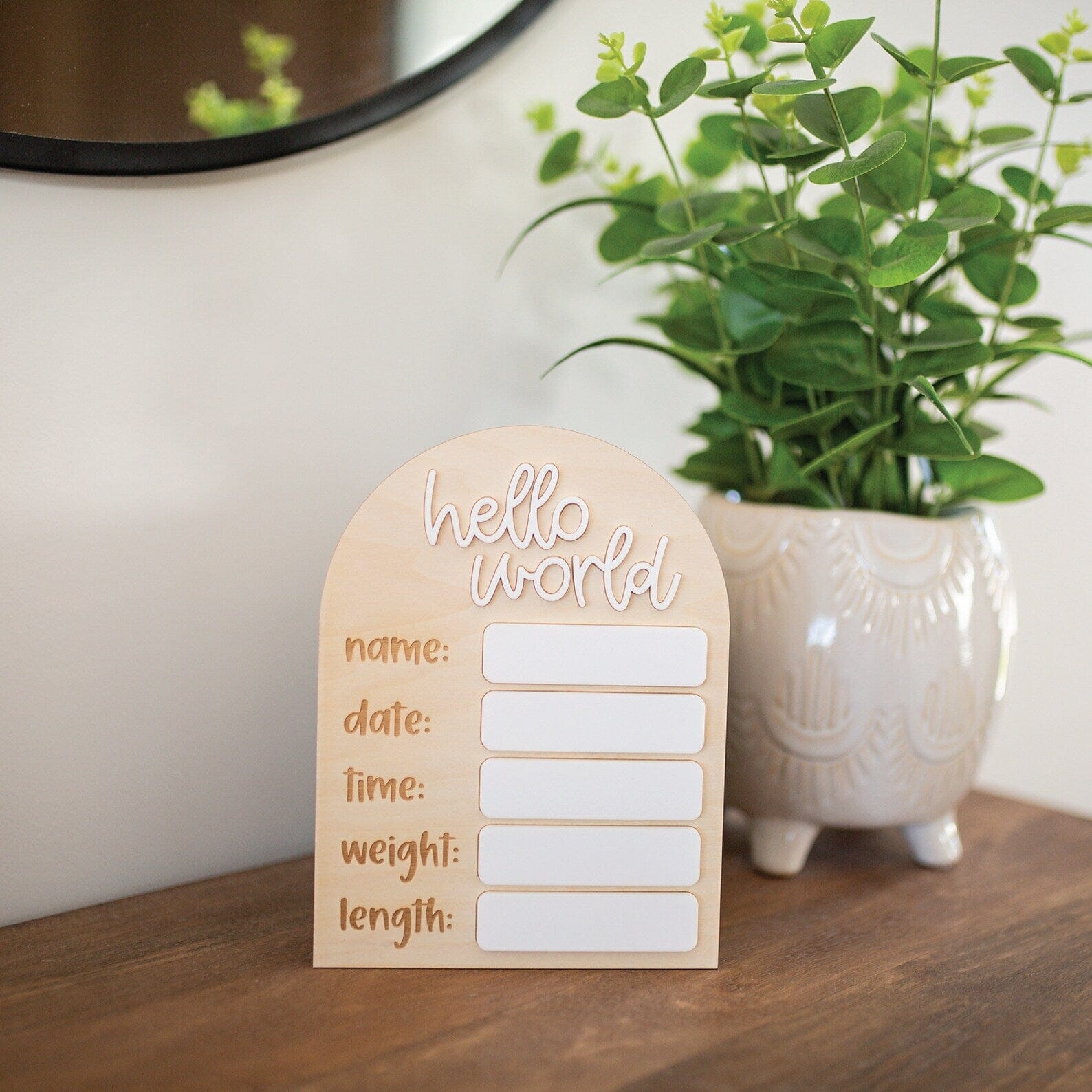 Newborn Whiteboard Announcement Sign Birch Bar + Co. 