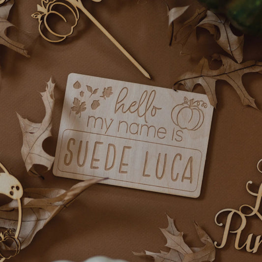 Engraved Fall Baby Name Sign Birch Bar + Co. 