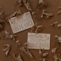 Engraved Fall Baby Name Sign with Personalized Names Birch Bar + Co. 